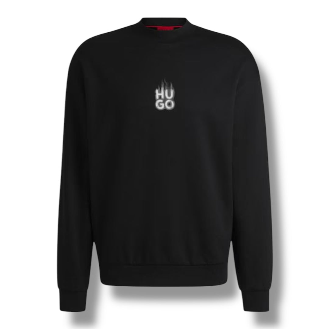 HUGO BOSS HUGO STACK LOGO SWEATSHIRT BLACK