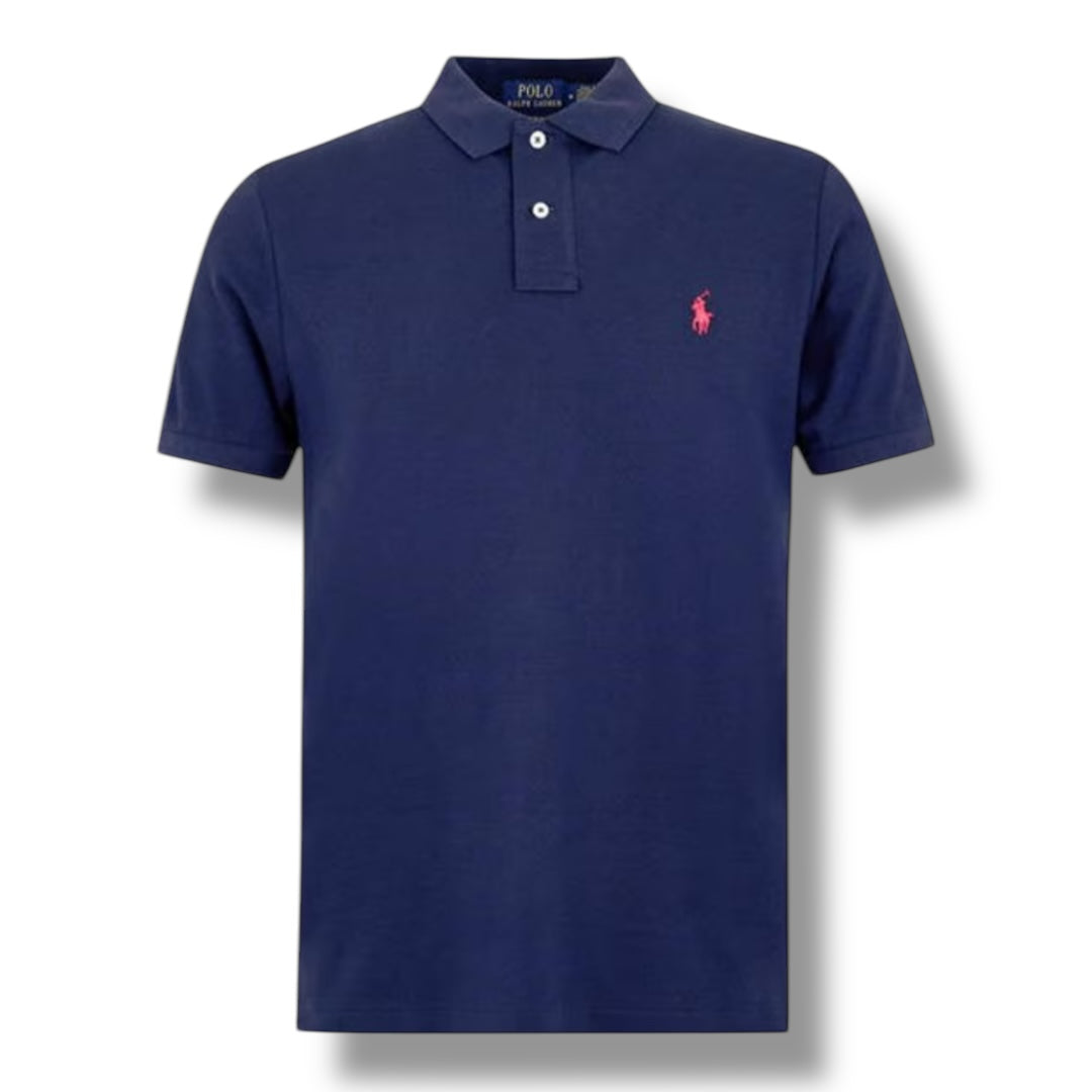 RALPH LAUREN CUSTOM FIT POLO SHIRT NAVY BLUE