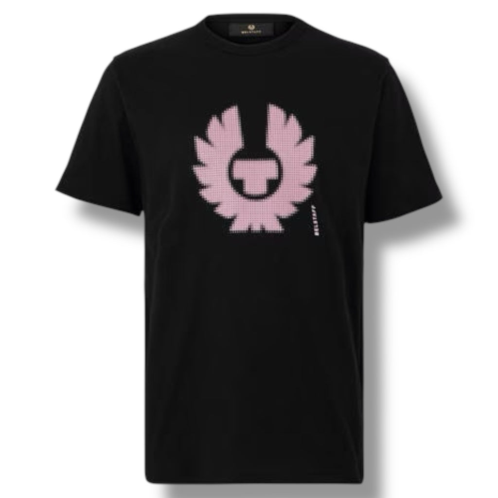 BELSTAFF PINK CHEST LOGO T-SHIRT BLACK