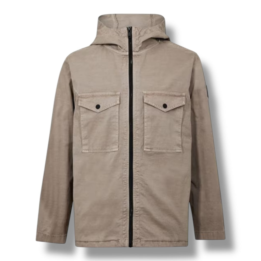 HUGO BOSS HOODED OVERSHIRT BEIGE