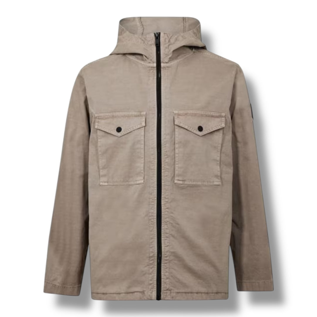HUGO BOSS HOODED OVERSHIRT BEIGE