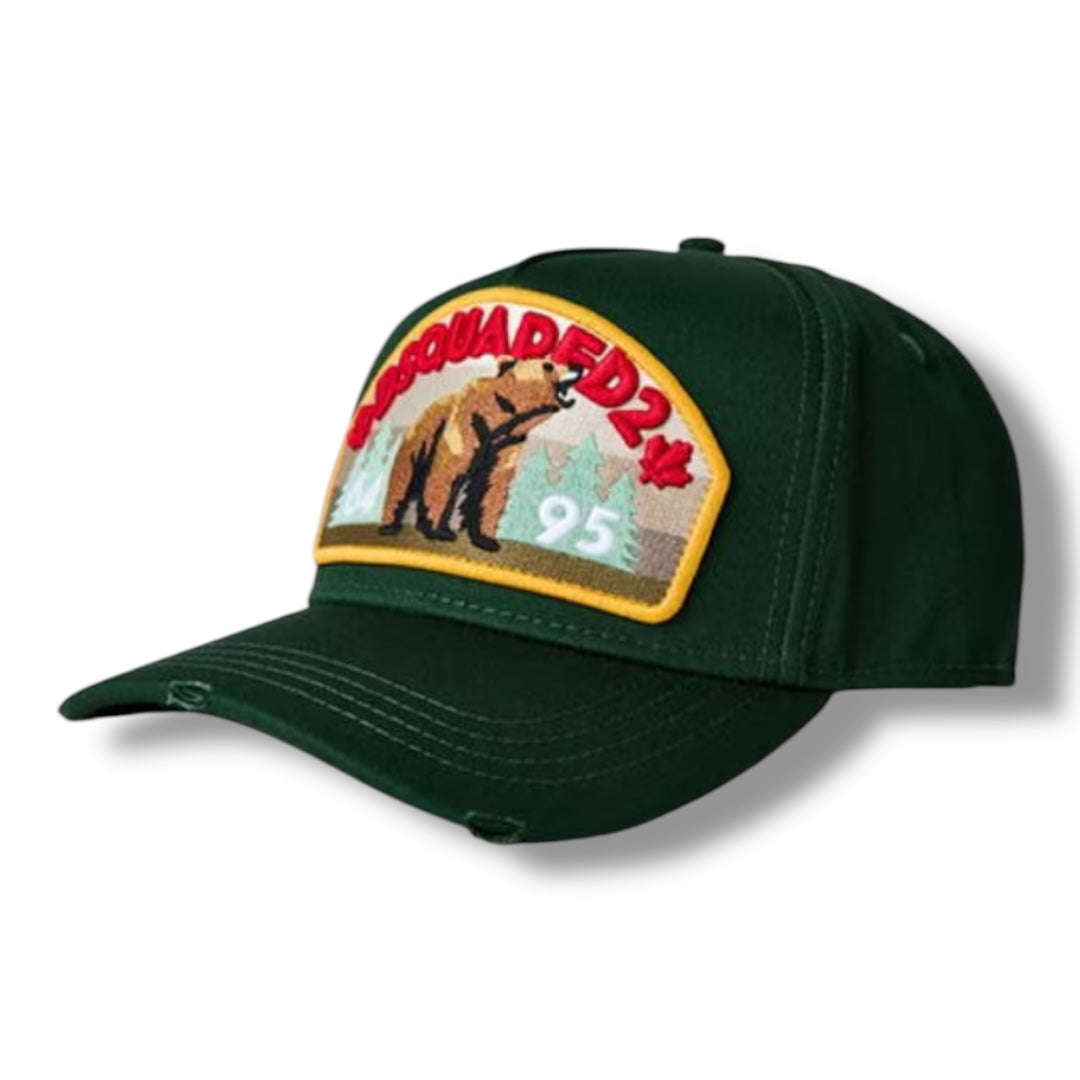 DSQUARED2 BEAR BASEBALL CAP GREEN