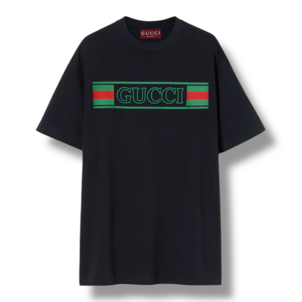 GUCCI RECTANGLE STRIPE T-SHIRT BLACK