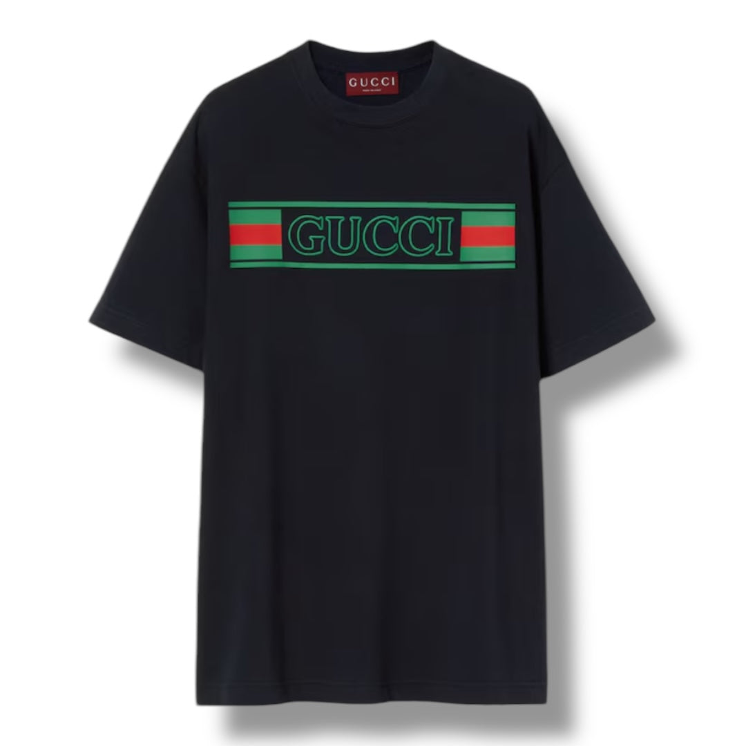 GUCCI RECTANGLE STRIPE T-SHIRT BLACK