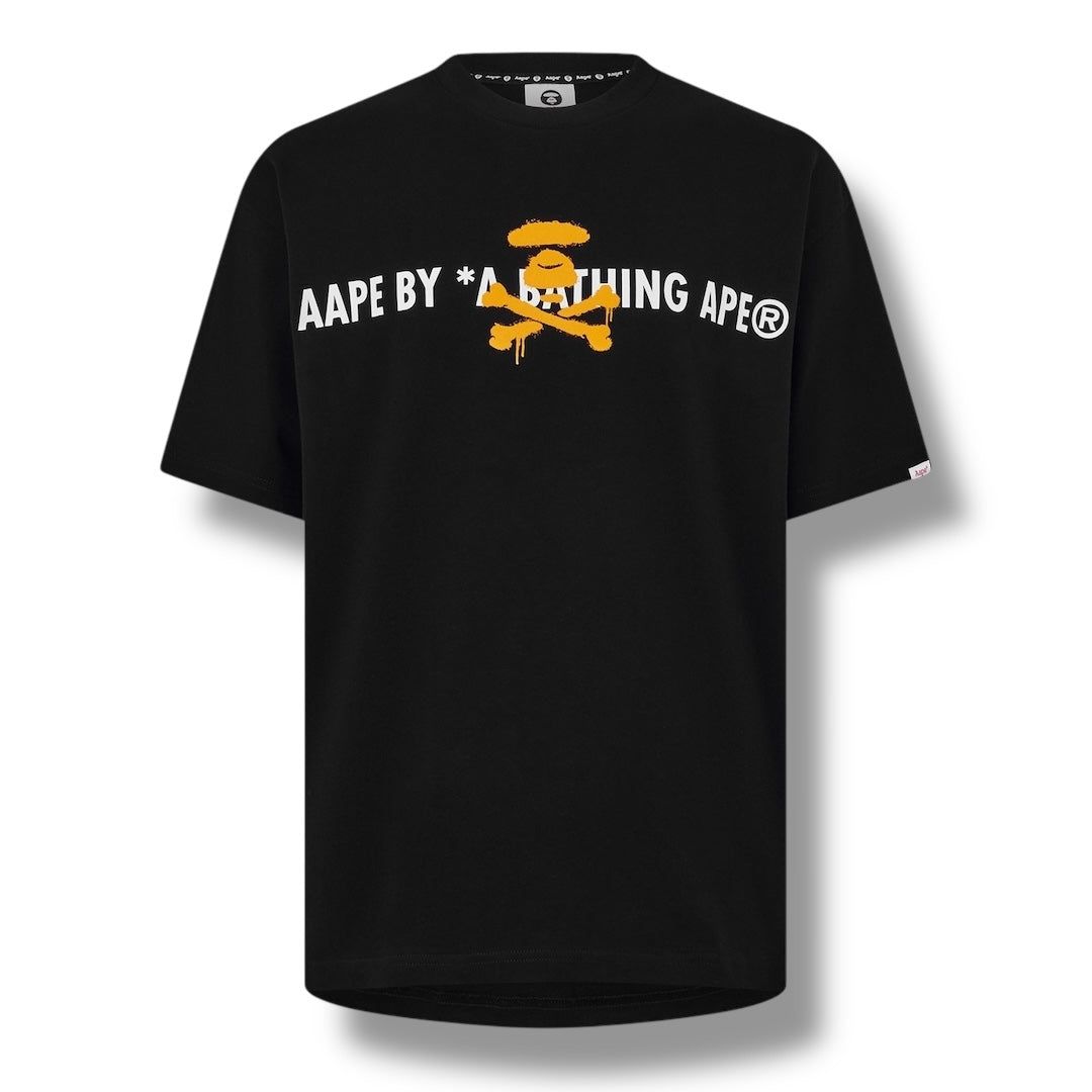 A BATHING APE AAPE NEON PUFF T-SHIRT BLACK