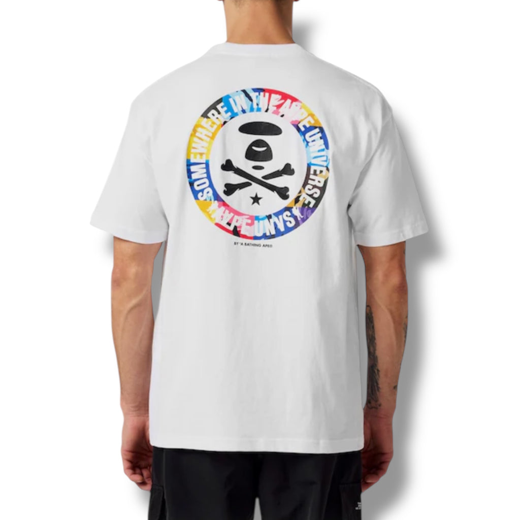 A BATHING APE AAPE UNIVERSE BONES T-SHIRT WHITE