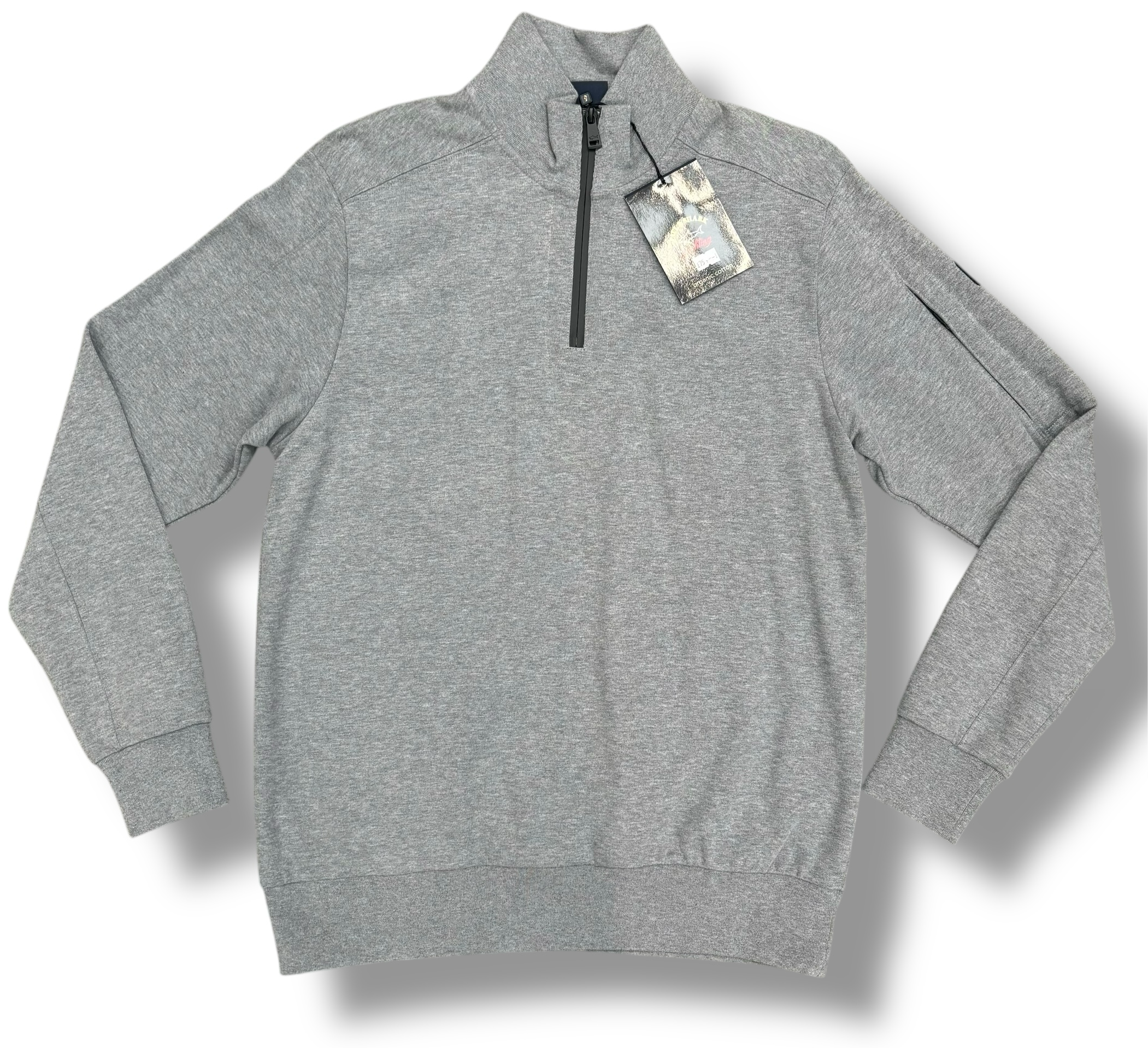 PAUL & SHARK LOGO 1/4 ZIP SWEATSHIRT GREY