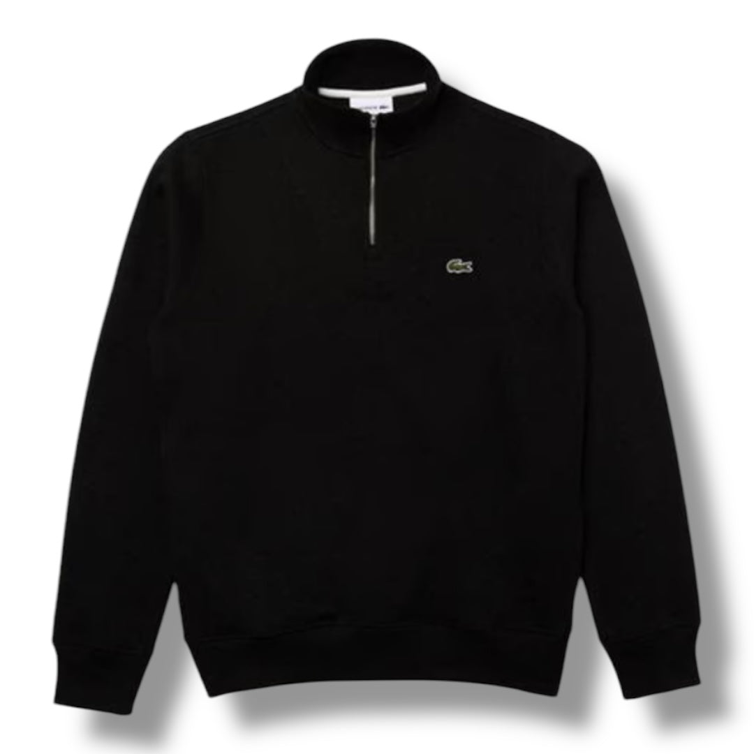 LACOSTE 1/4 ZIP SWEATSHIRT BLACK