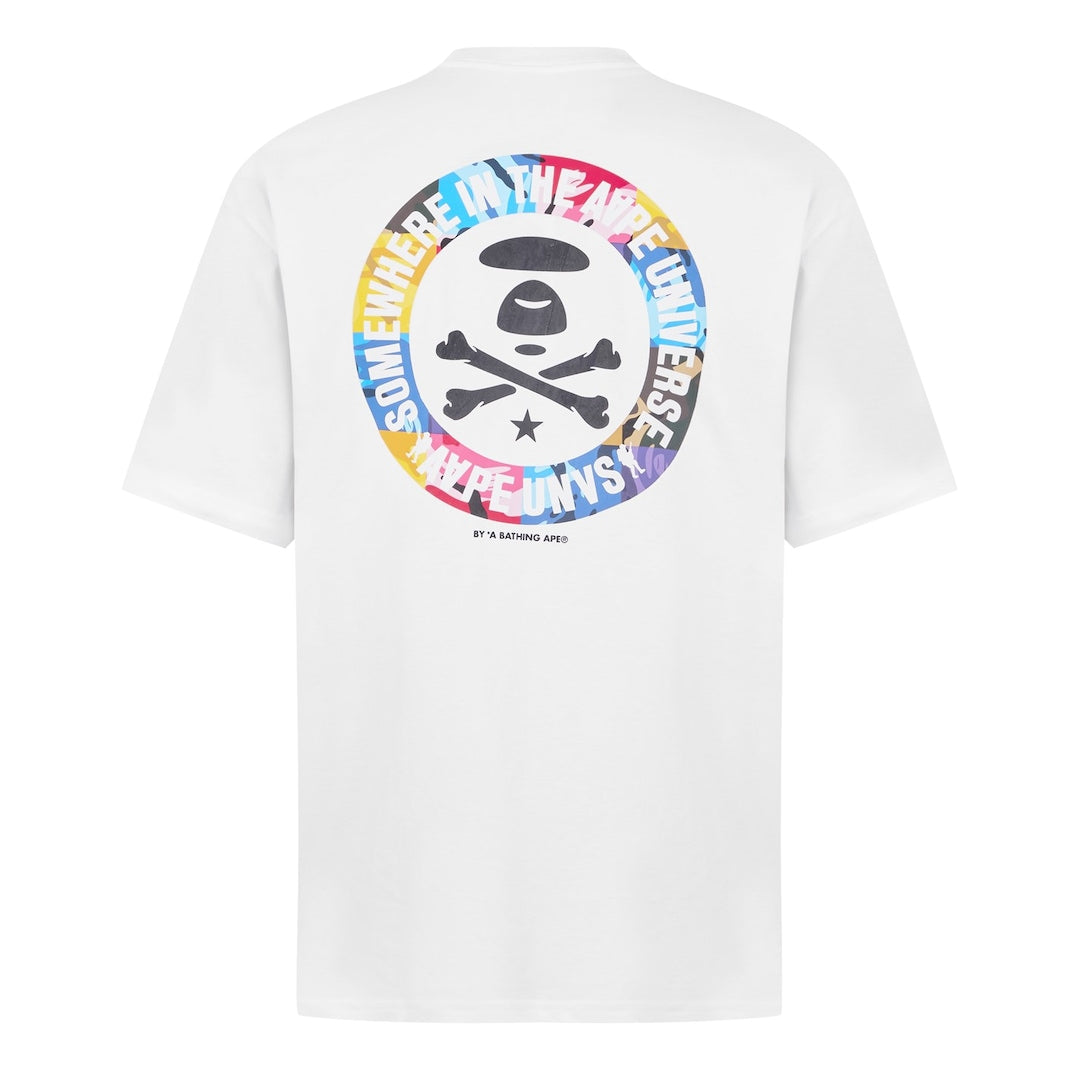 A BATHING APE AAPE UNIVERSE BONES T-SHIRT WHITE