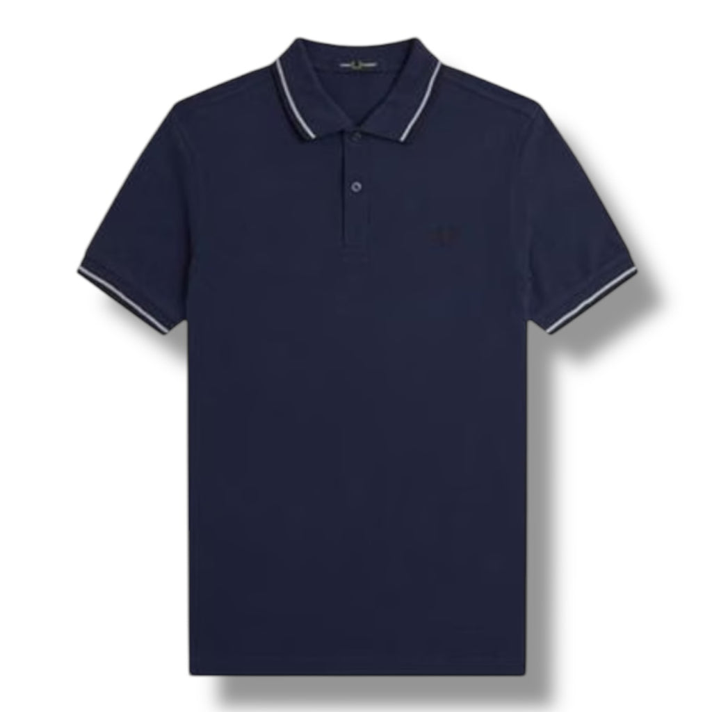 FRED PERRY TWIN TIPPED POLO SHIRT DARK BLUE