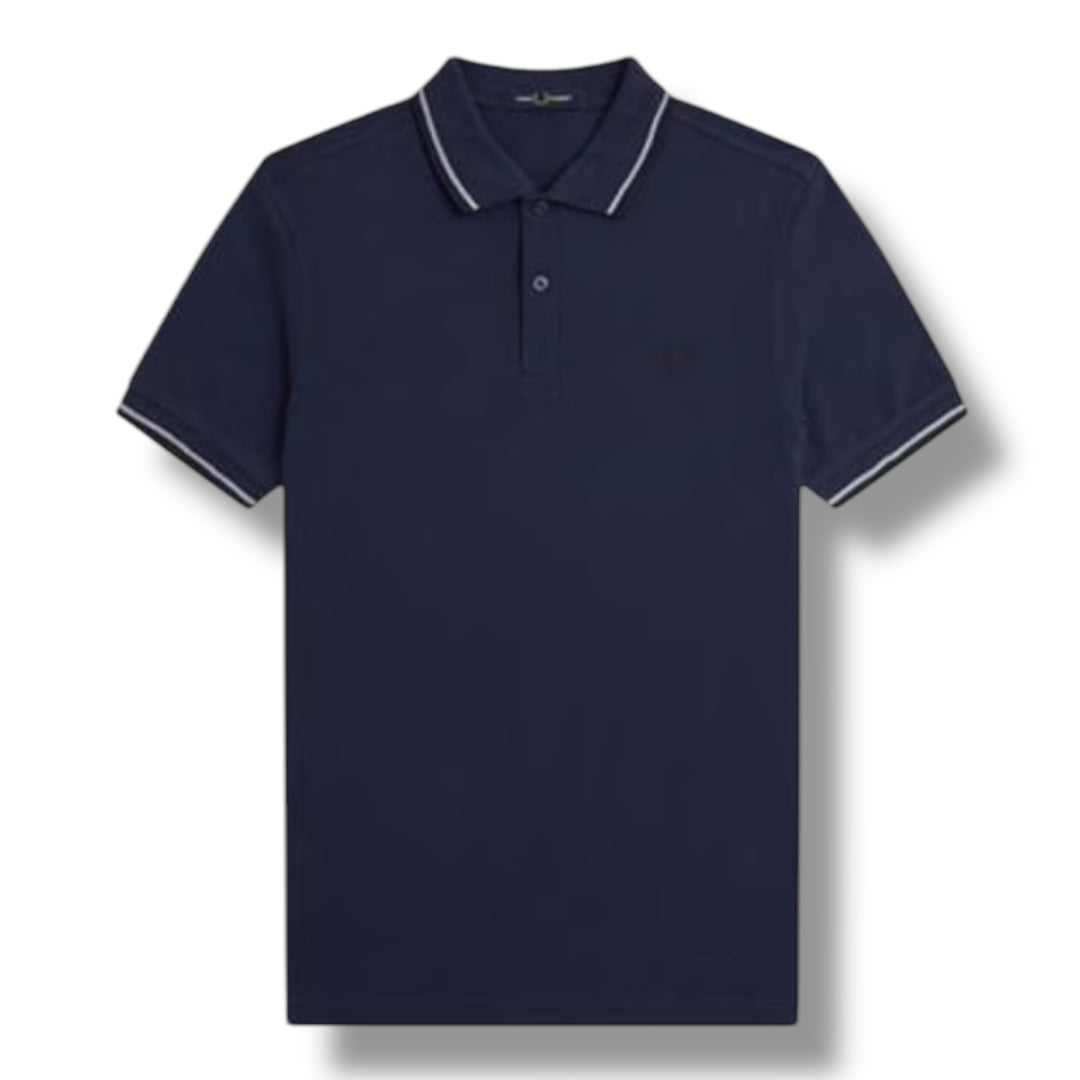 FRED PERRY TWIN TIPPED POLO SHIRT DARK BLUE
