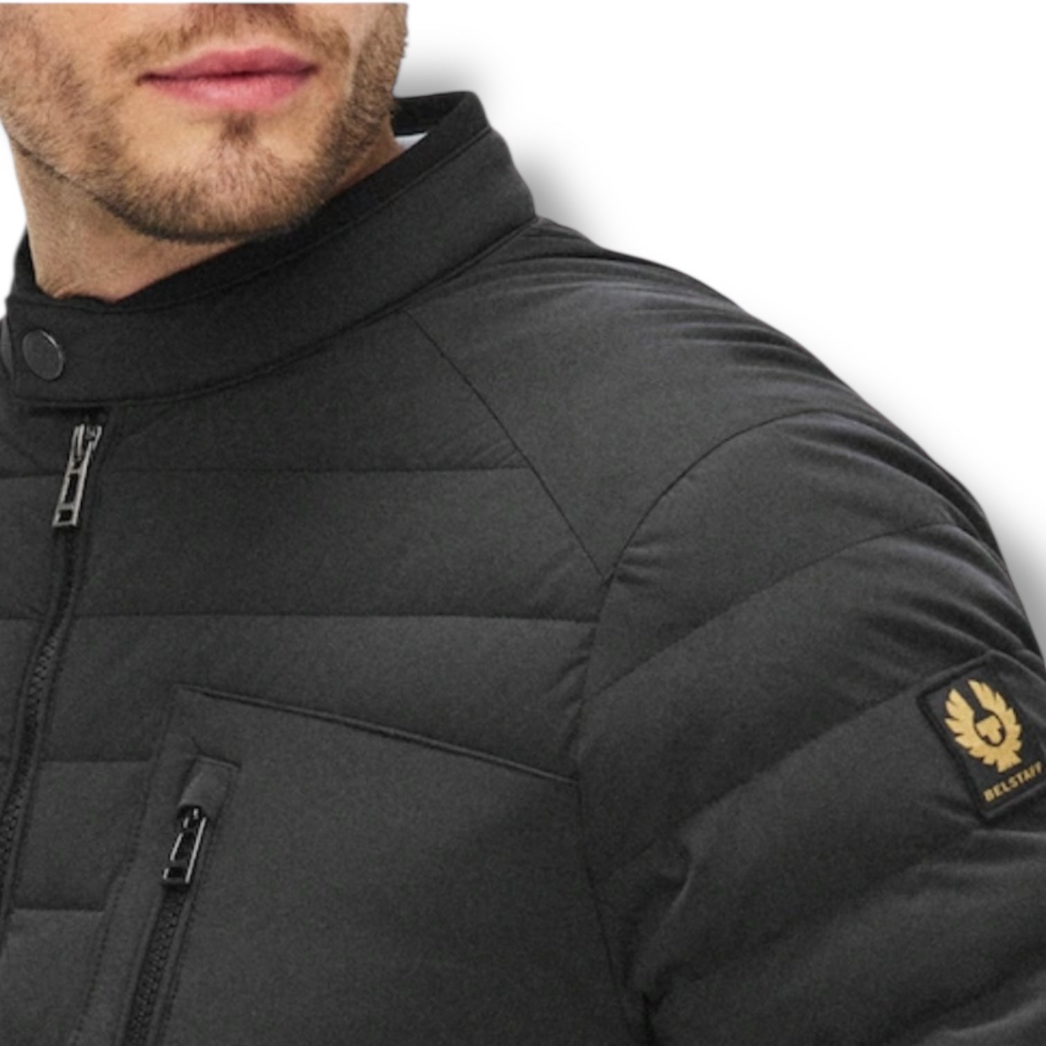 BELSTAFF INSULATED SHORT PUFFER JACKET BLACK