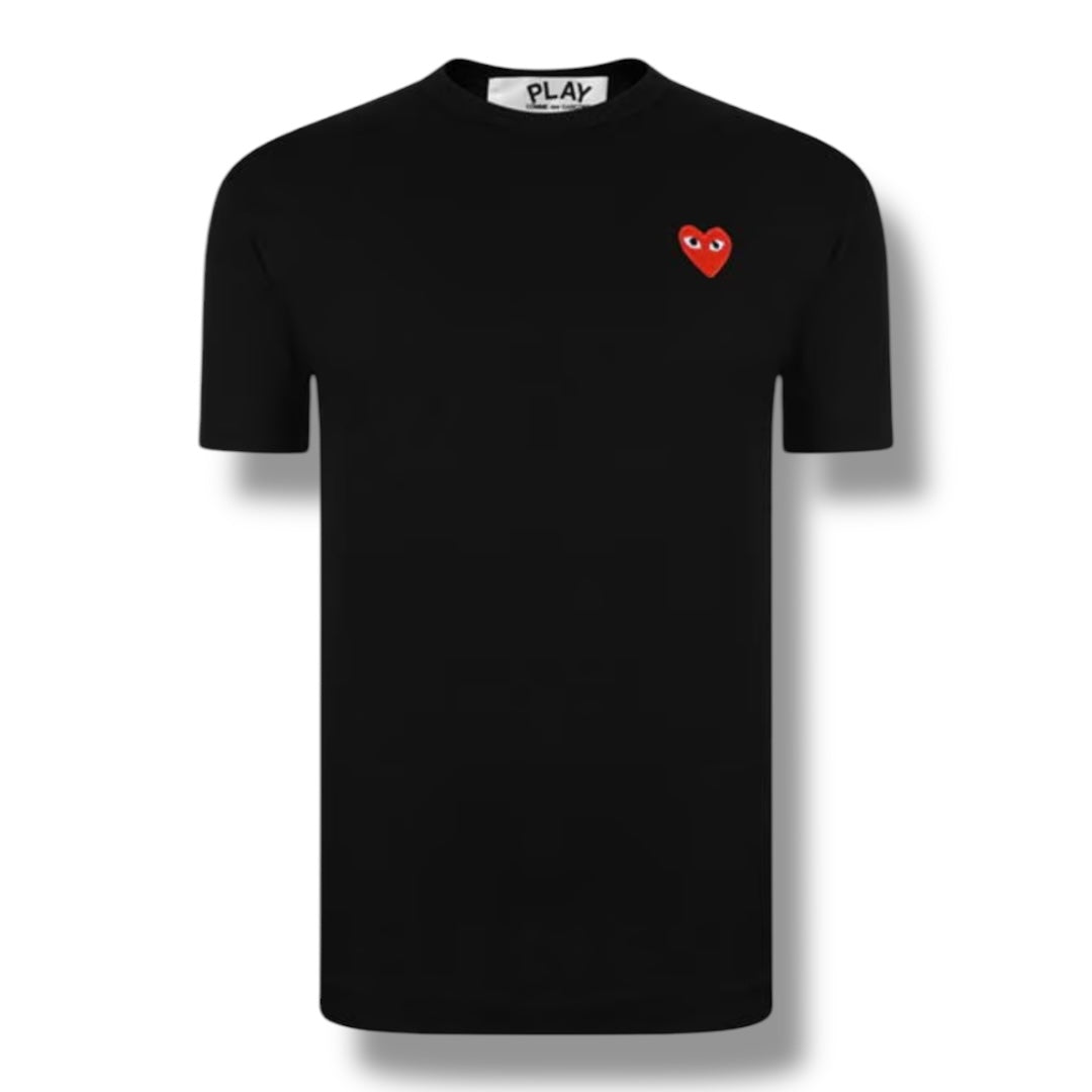 COMME DES GARÇONS PLAY SMALL PEEPING HEART T-SHIRT BLACK / RED
