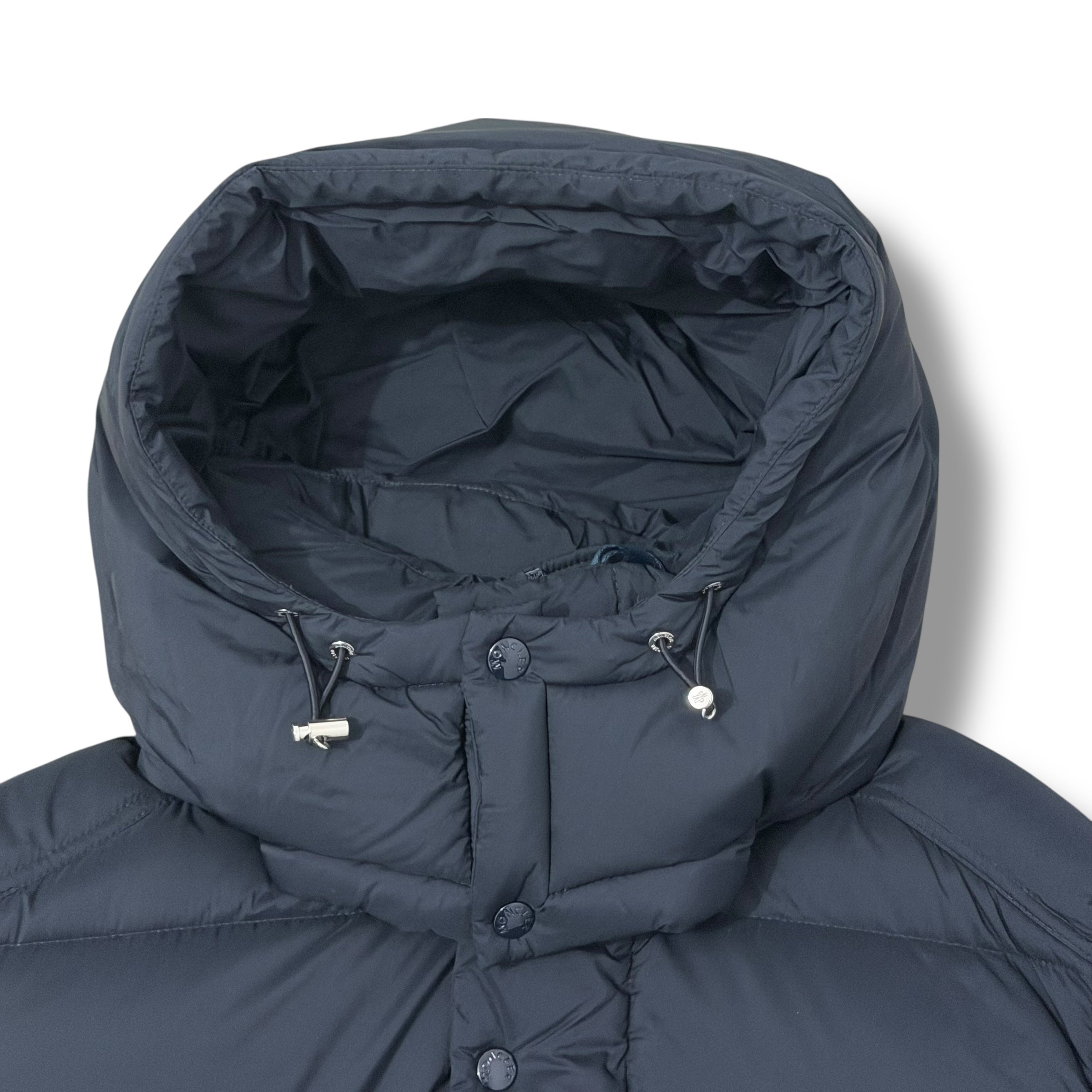 MONCLER VEZERE HOODED PUFFER JACKET NAVY BLUE