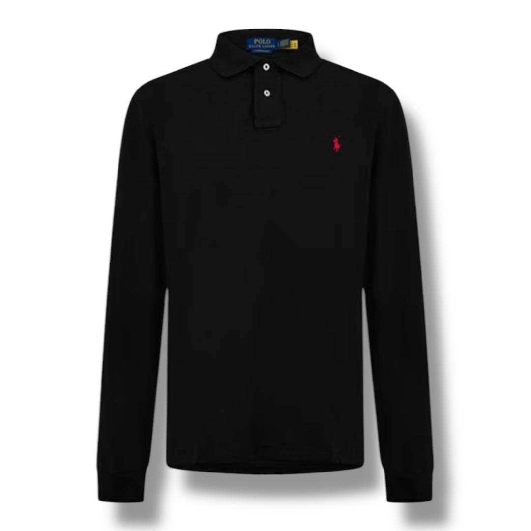 RALPH LAUREN CUSTOM FIT POLO SHIRT BLACK