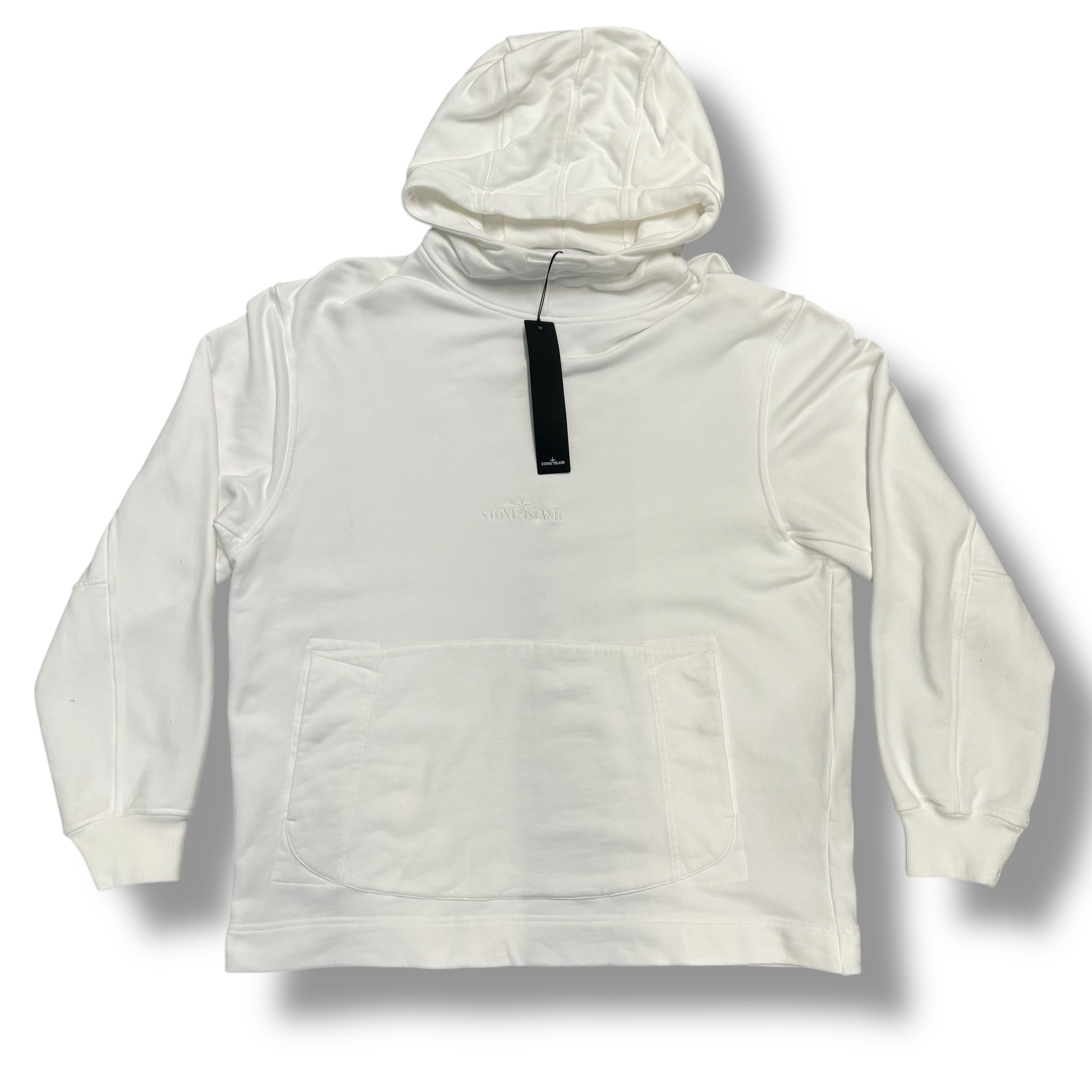 STONE ISLAND EMBROIDERED OTTH HOODIE WHITE *SALE*