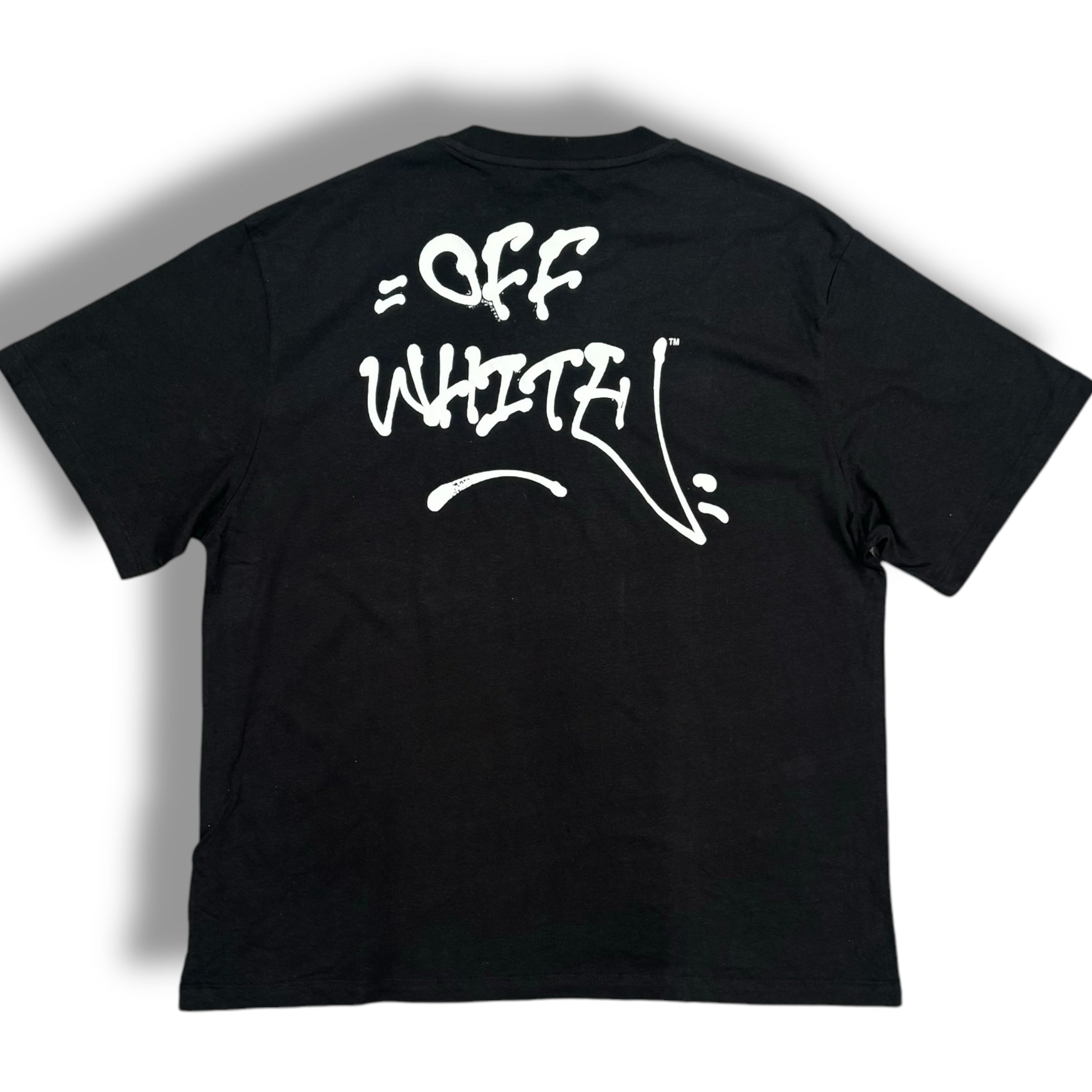 OFF WHITE ORANGE GRAFFITI T-SHIRT BLACK