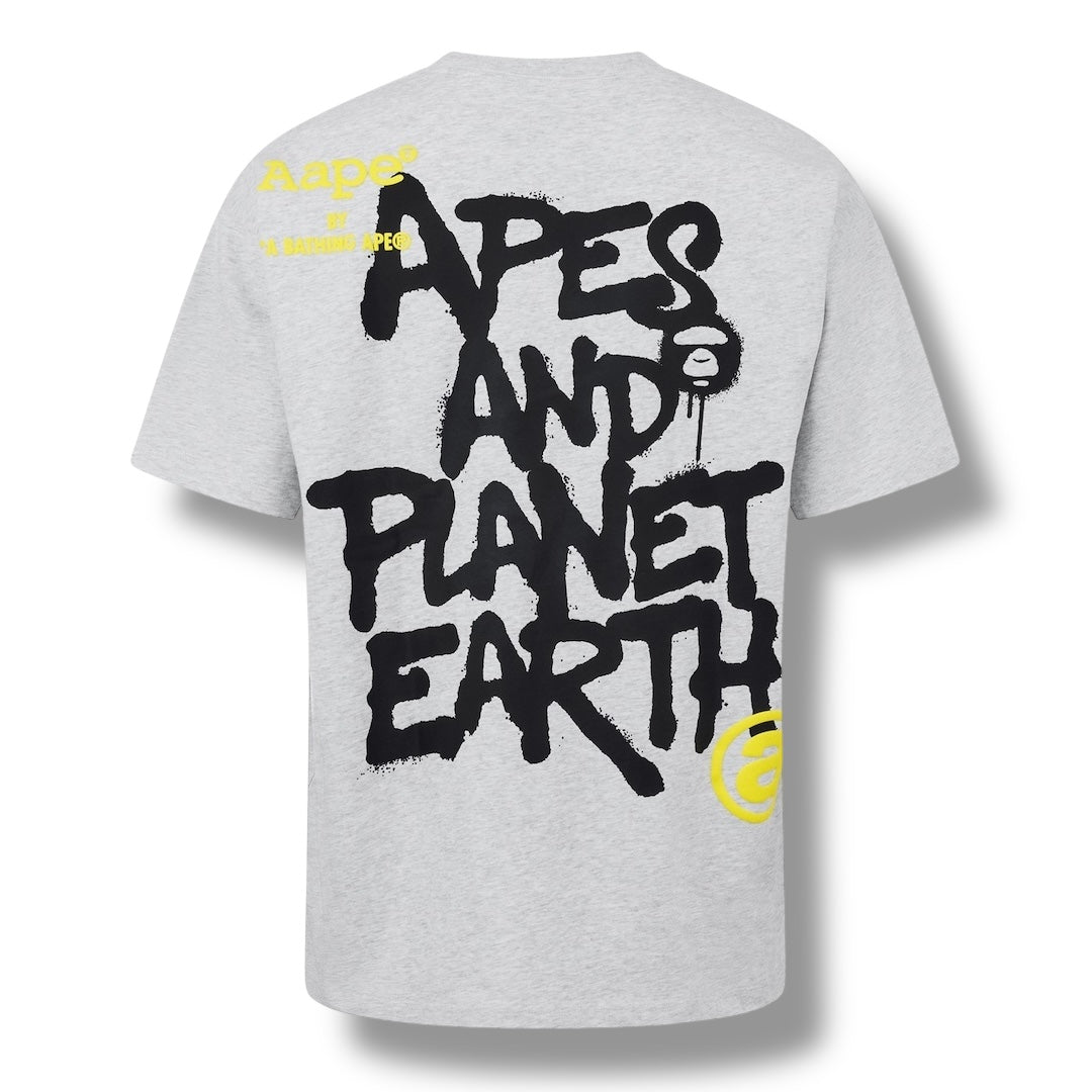 A BATHING APE AAPE NEON PUFF T-SHIRT GREY