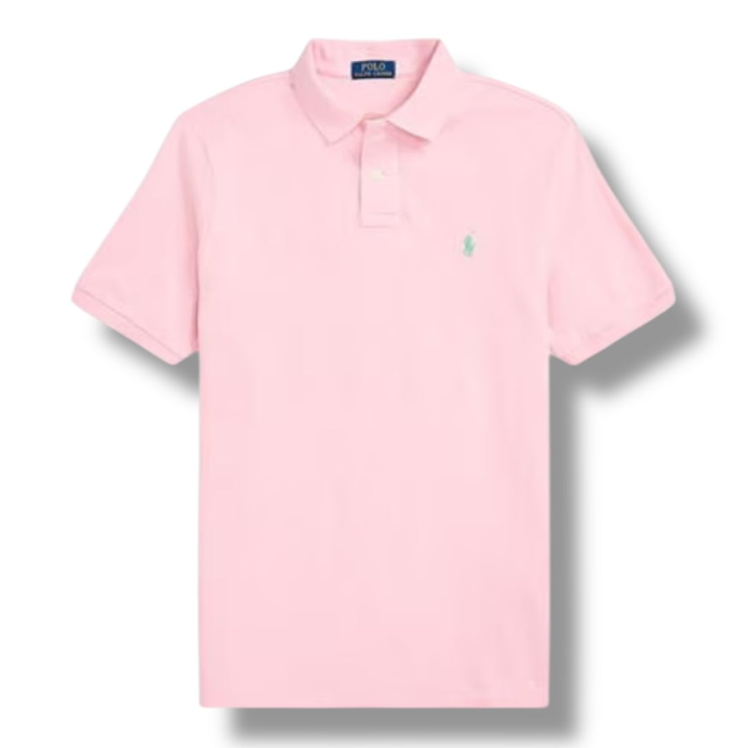 RALPH LAUREN CUSTOM FIT POLO SHIRT GARDEN PINK