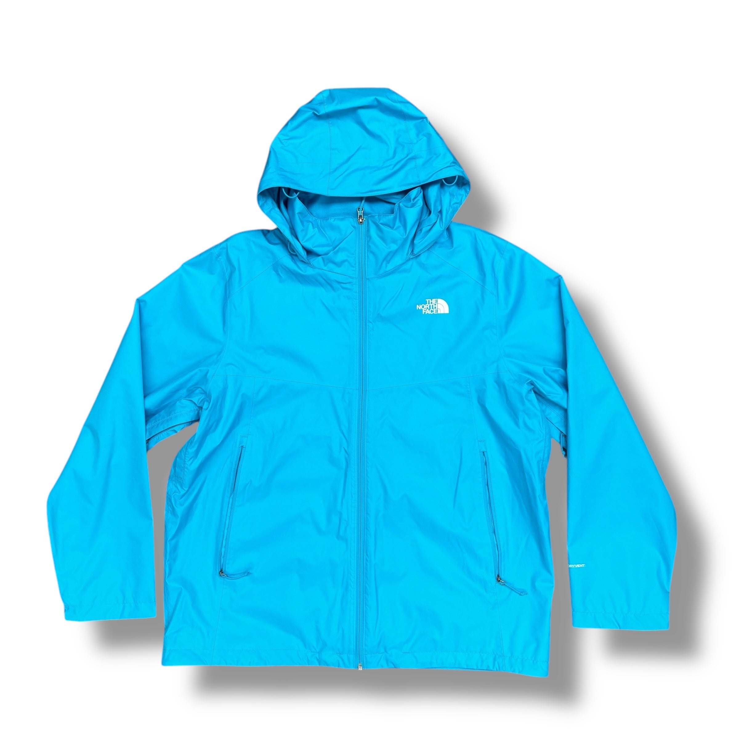 NORTH FACE HOODED RAIN JACKET BLUE