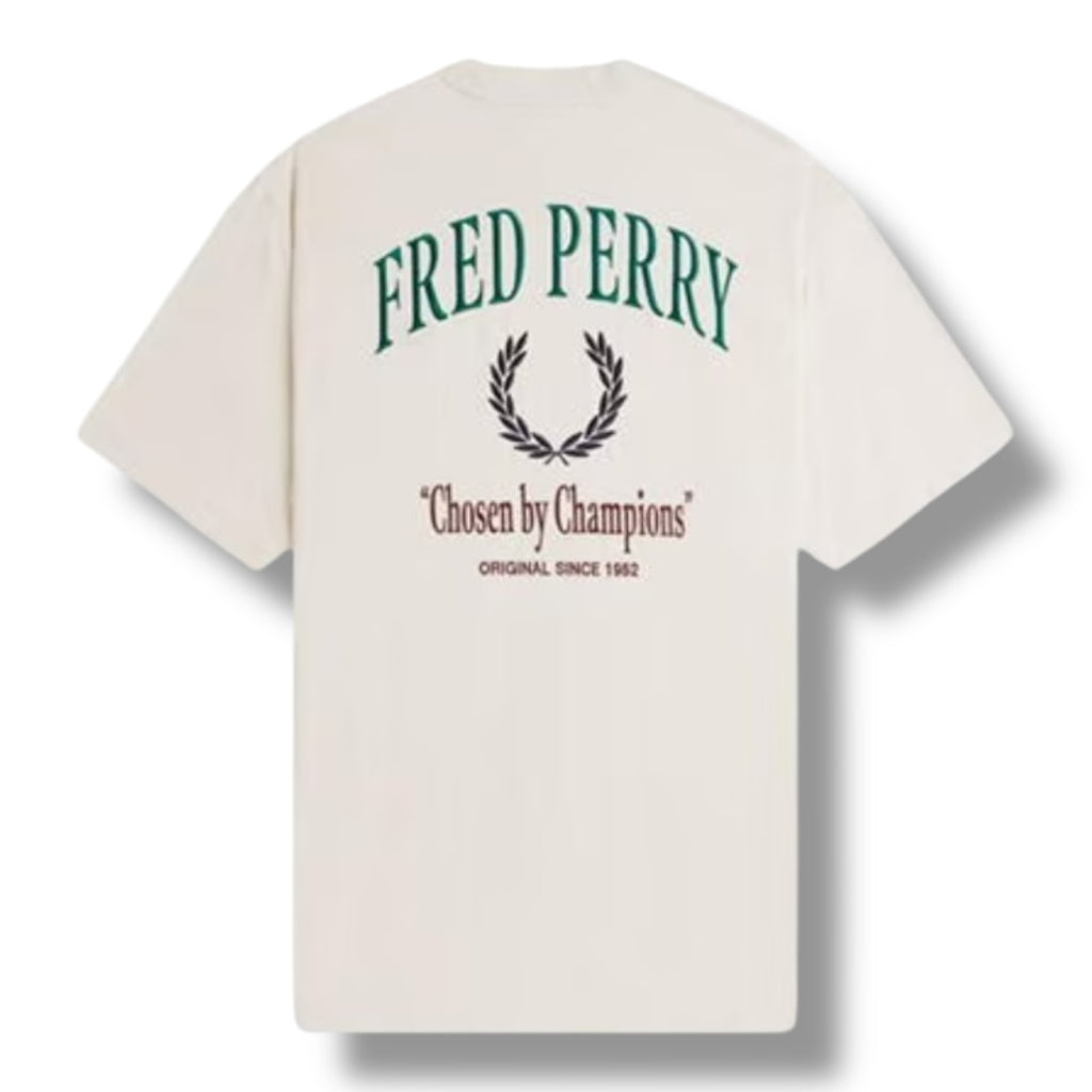 FRED PERRY EMBROIDERED CLUB T-SHIRT WHITE