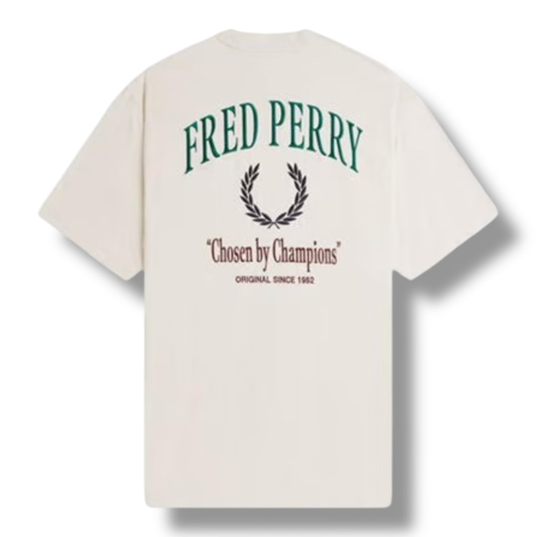 FRED PERRY EMBROIDERED CLUB T-SHIRT WHITE