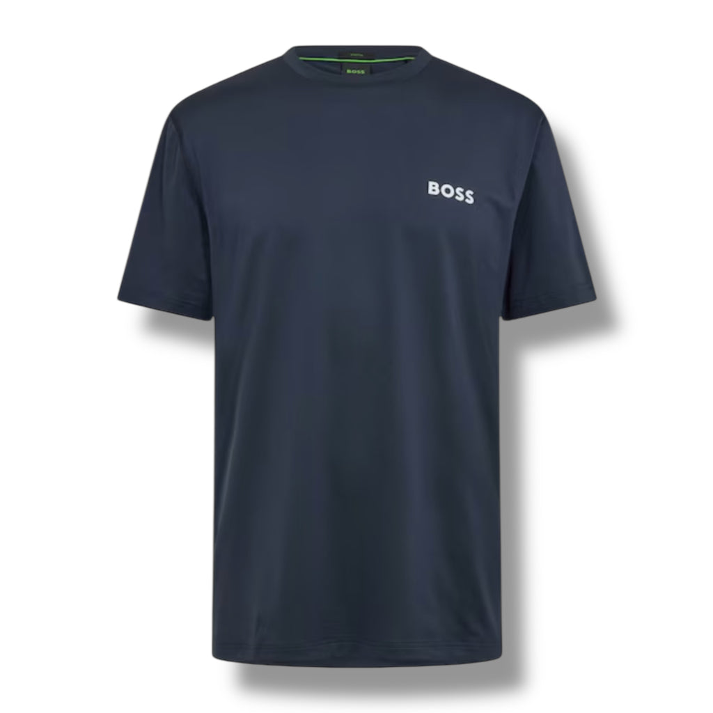 HUGO BOSS GYM KIT TECH T-SHIRT & SHORTS NAVY BLUE