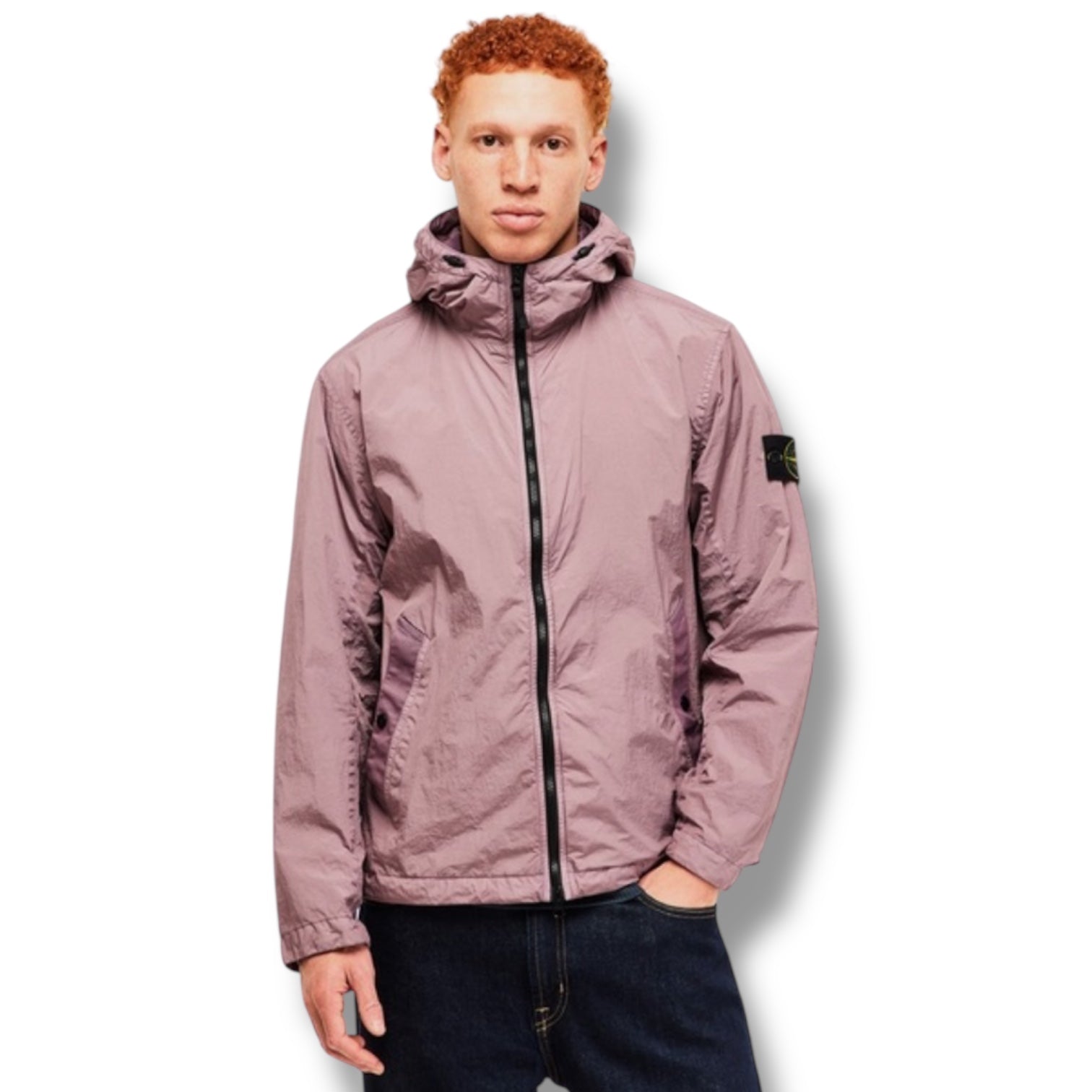 STONE ISLAND CRINKLE REPS HOODED JACKET PURPLE