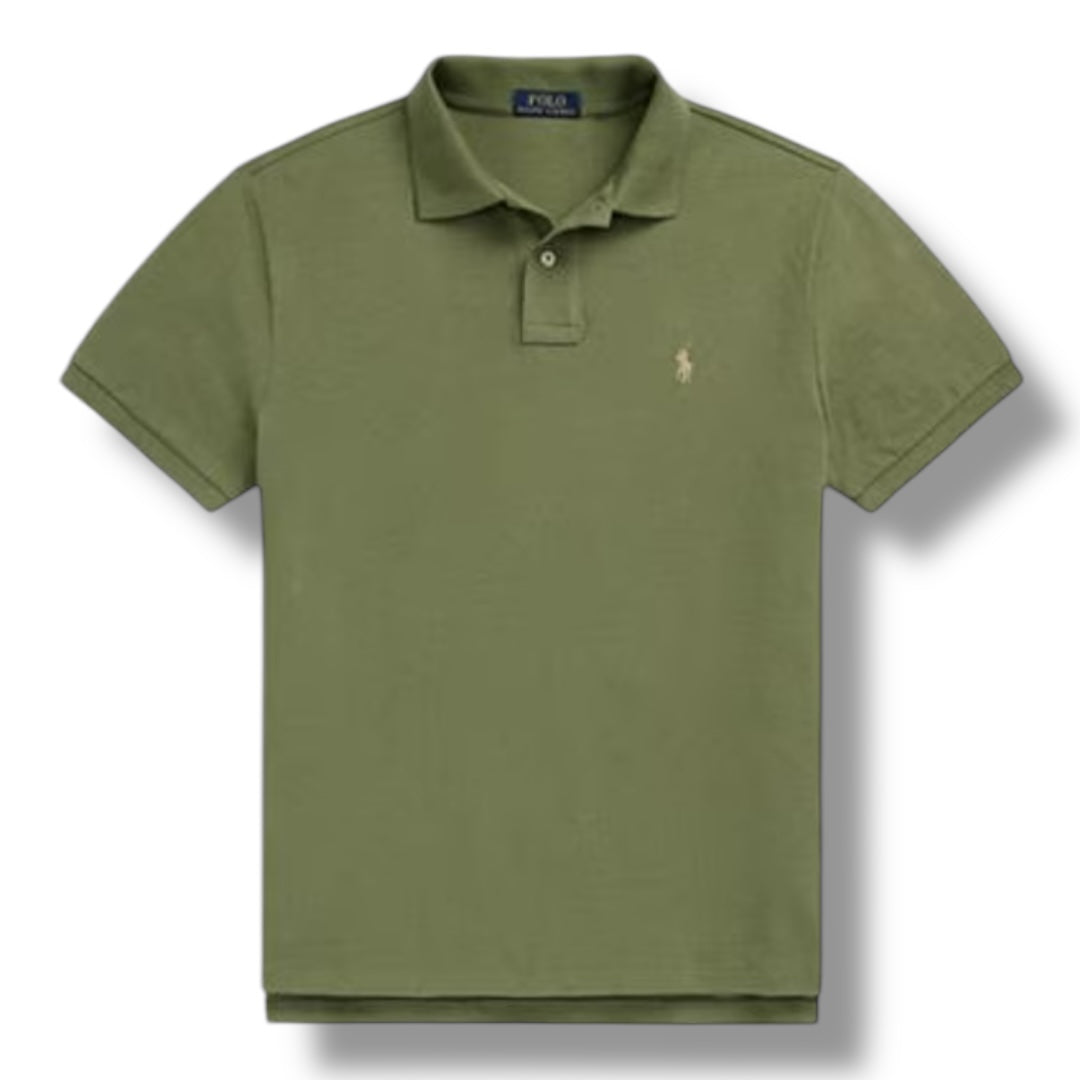 RALPH LAUREN CUSTOM FIT POLO SHIRT GARDEN GREEN