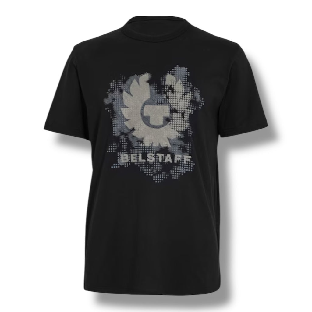BELSTAFF DIGITAL CHEST LOGO T-SHIRT BLACK