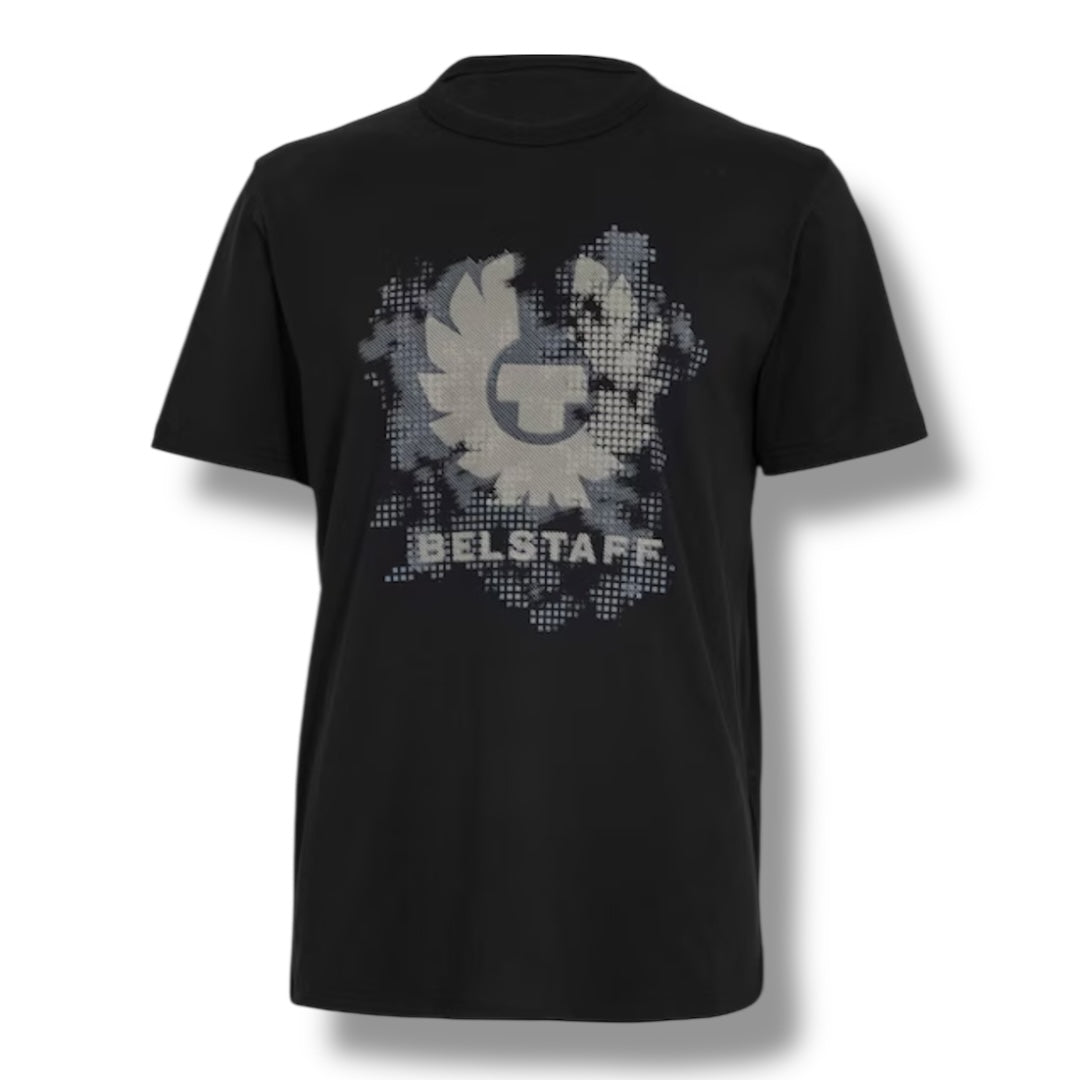 BELSTAFF DIGITAL CHEST LOGO T-SHIRT BLACK