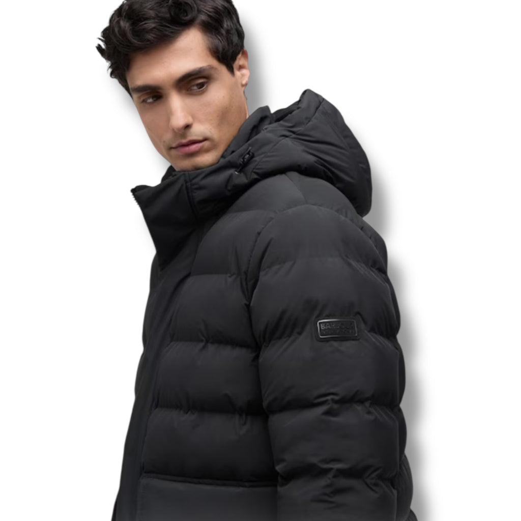 BARBOUR INTERNATIONAL DALE HOODED PUFFER JACKET BLACK