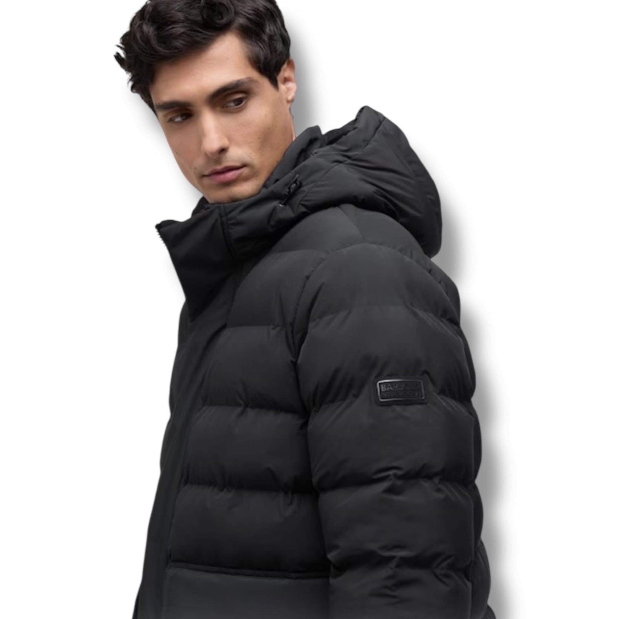BARBOUR INTERNATIONAL DALE HOODED PUFFER JACKET BLACK