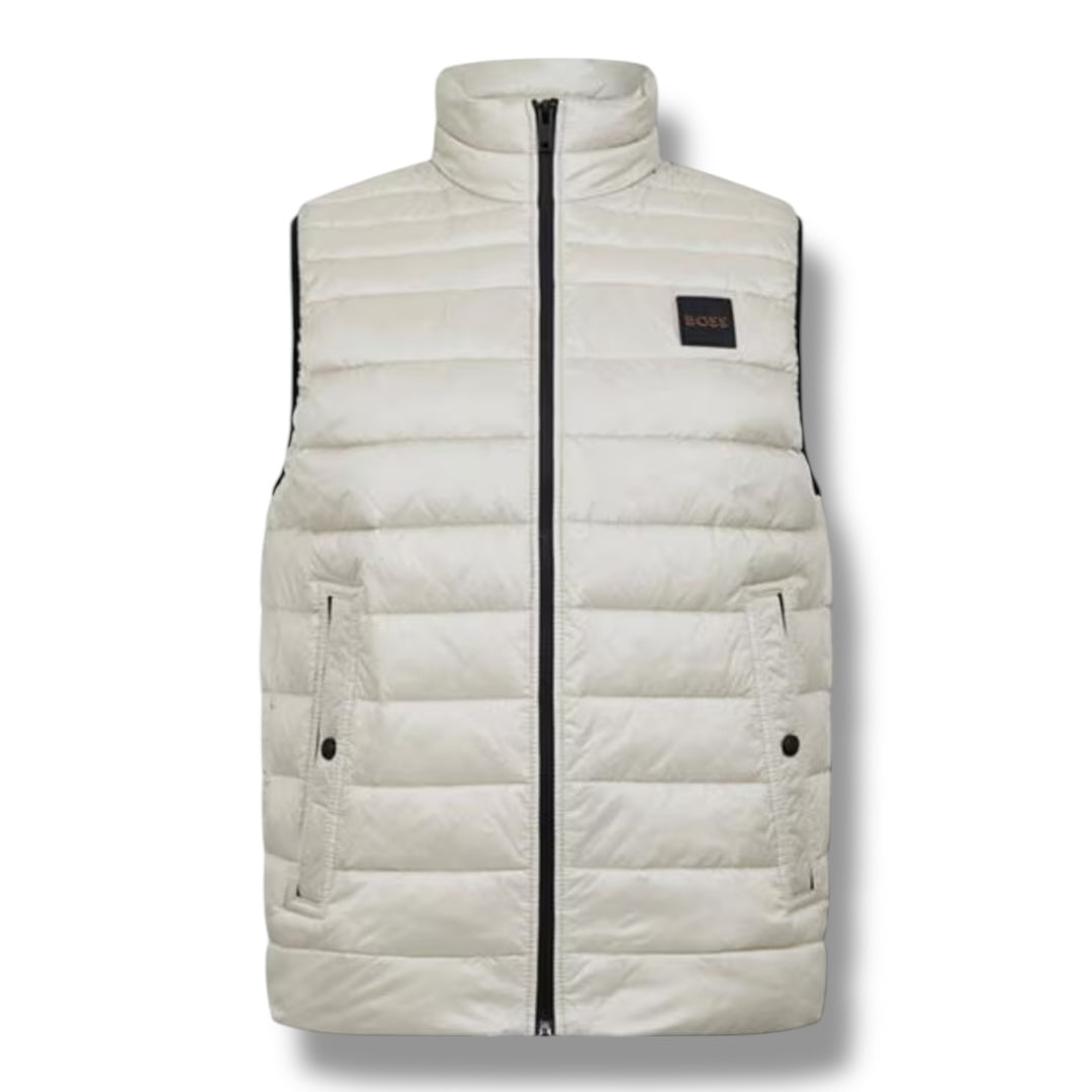 HUGO BOSS ODEN LIGHTWEIGHT PADDED GILET LIGHT BEIGE