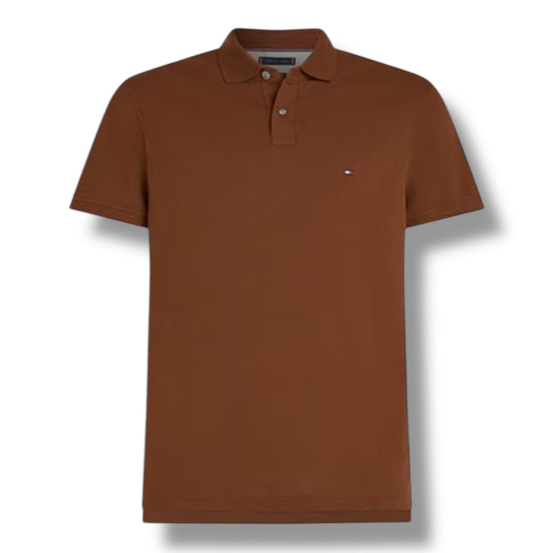 TOMMY HILFIGER CORE POLO SHIRT MOCHA BROWN