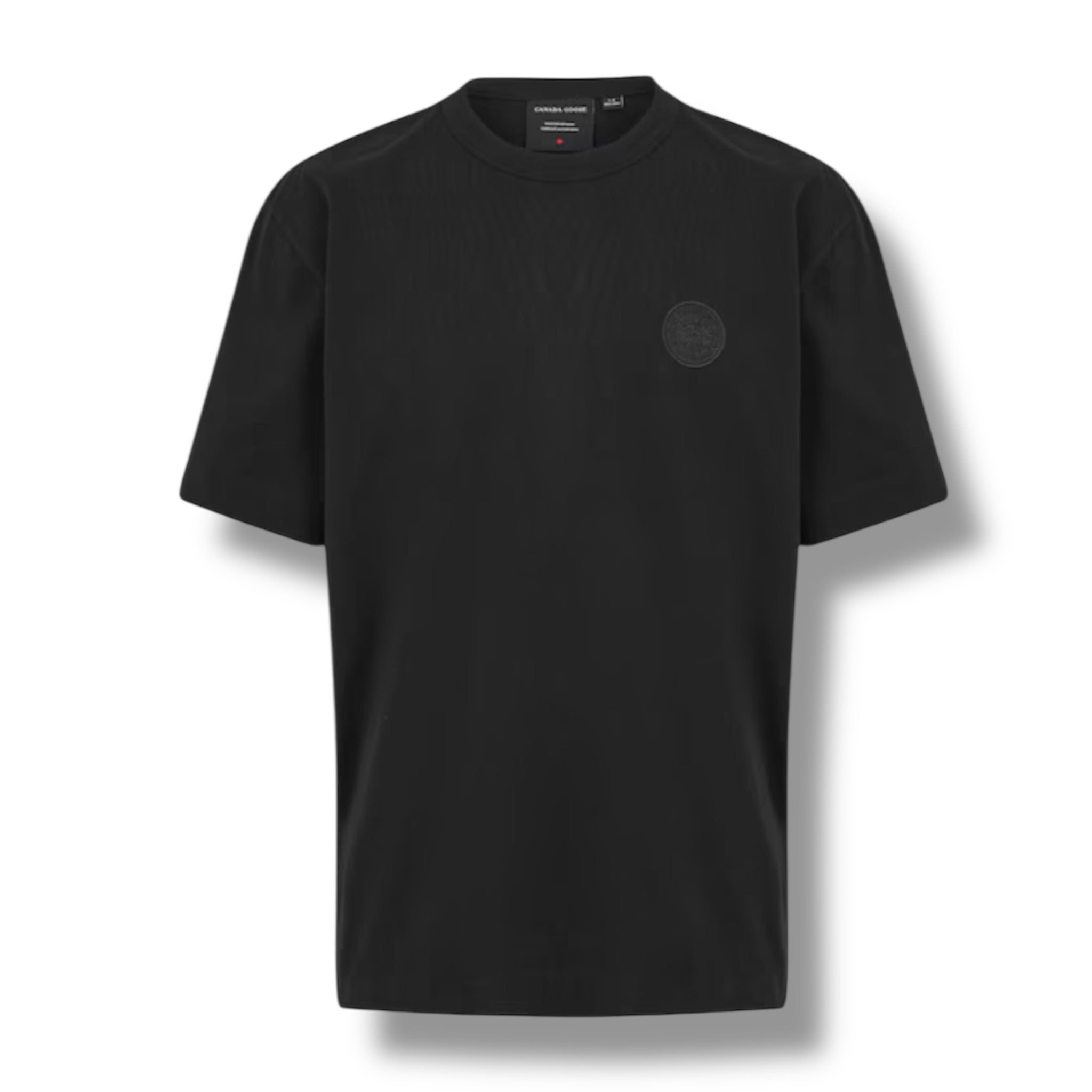 CANADA GOOSE EMBROIDERED BADGE LOGO T-SHIRT BLACK