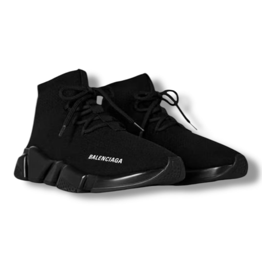 BALENCIAGA SPEED SOCK LACED TRAINERS BLACK