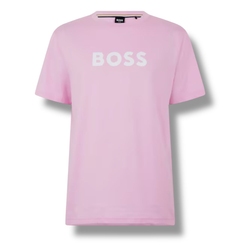 HUGO BOSS BIG LOGO T-SHIRT & SWIM SHORTS COMBO PINK