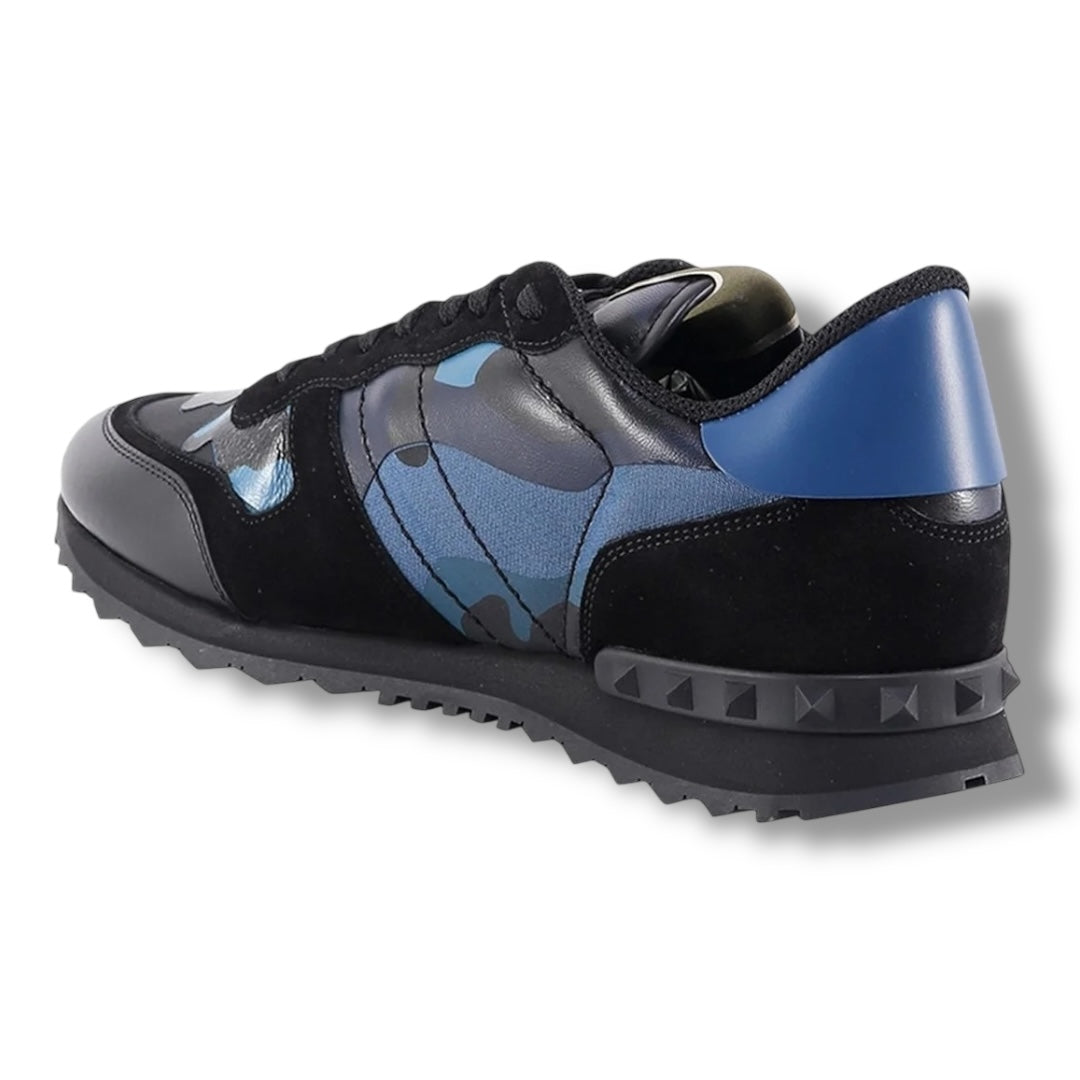VALENTINO ROCKRUNNER STUD TRAINERS BLUETTE CAMO