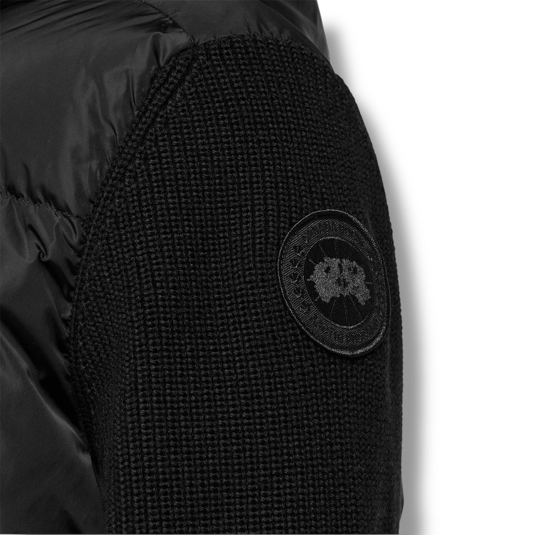 CANADA GOOSE HYBRID KNIT HOODED JACKET BLACK