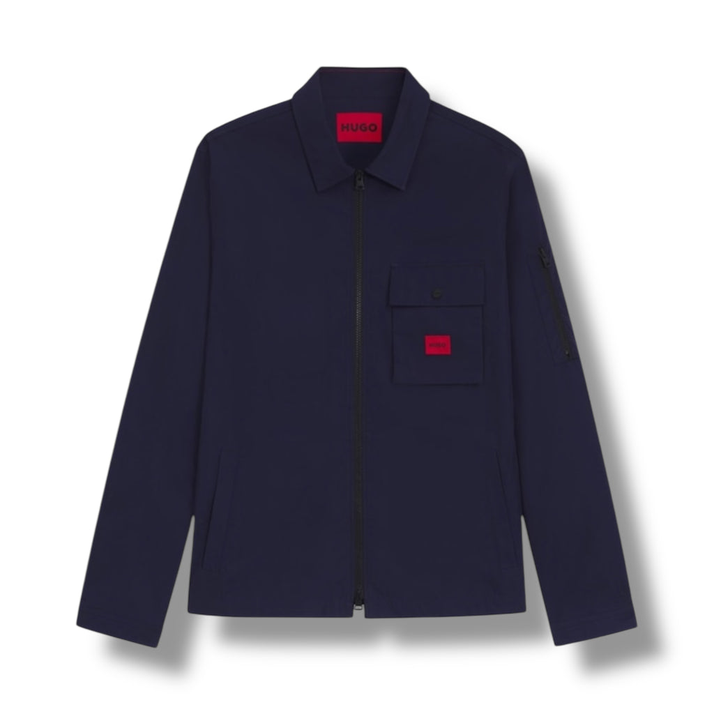 HUGO RED PATCH OVERSHIRT NAVY BLUE