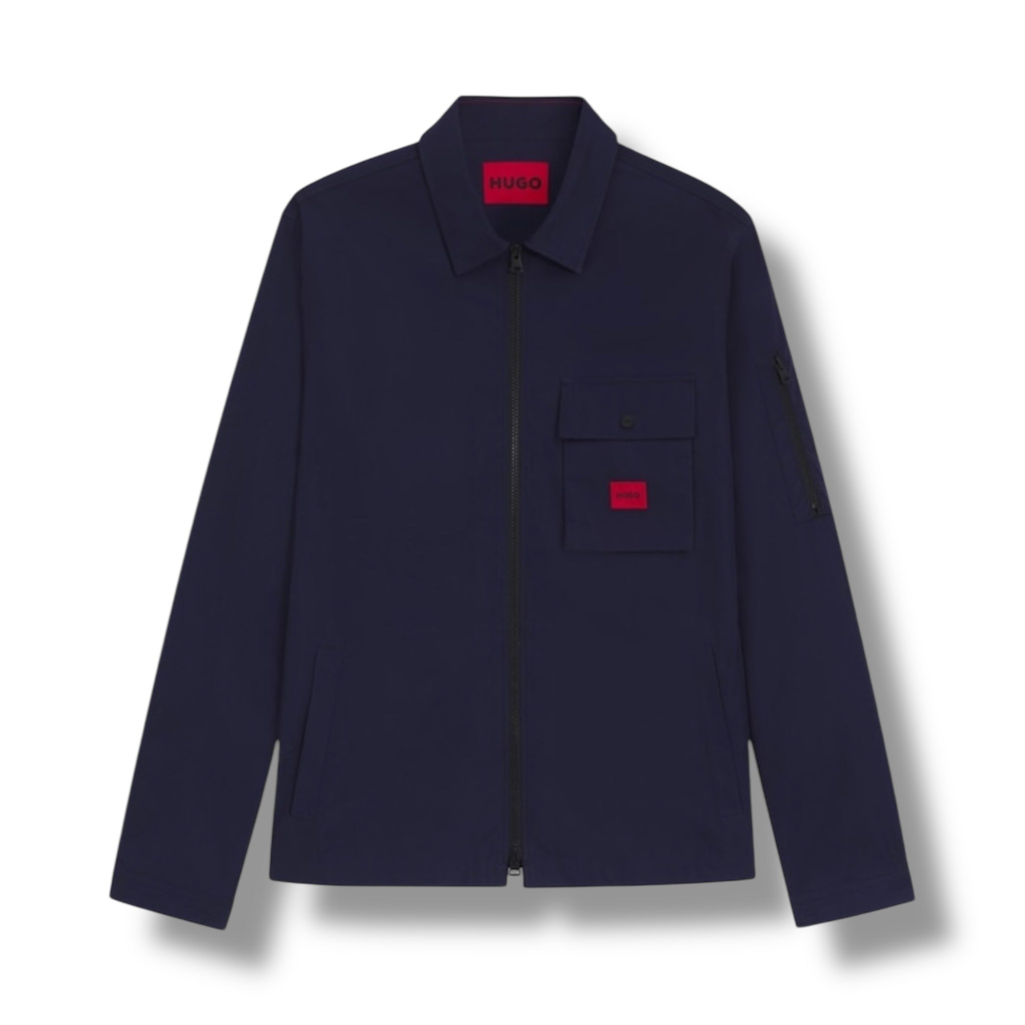 HUGO RED PATCH OVERSHIRT NAVY BLUE