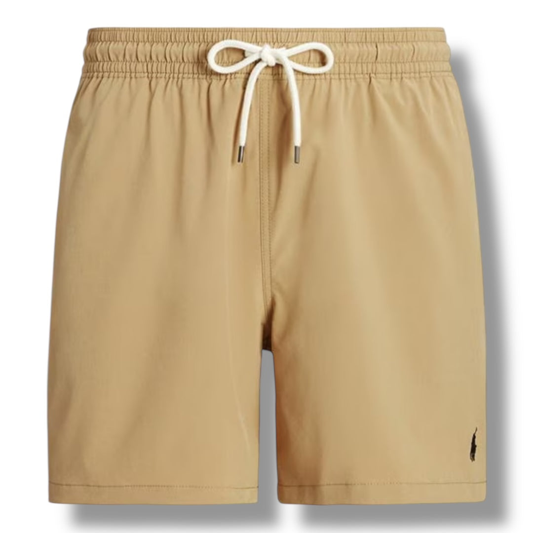 RALPH LAUREN LOGO SWIM SHORTS BEIGE