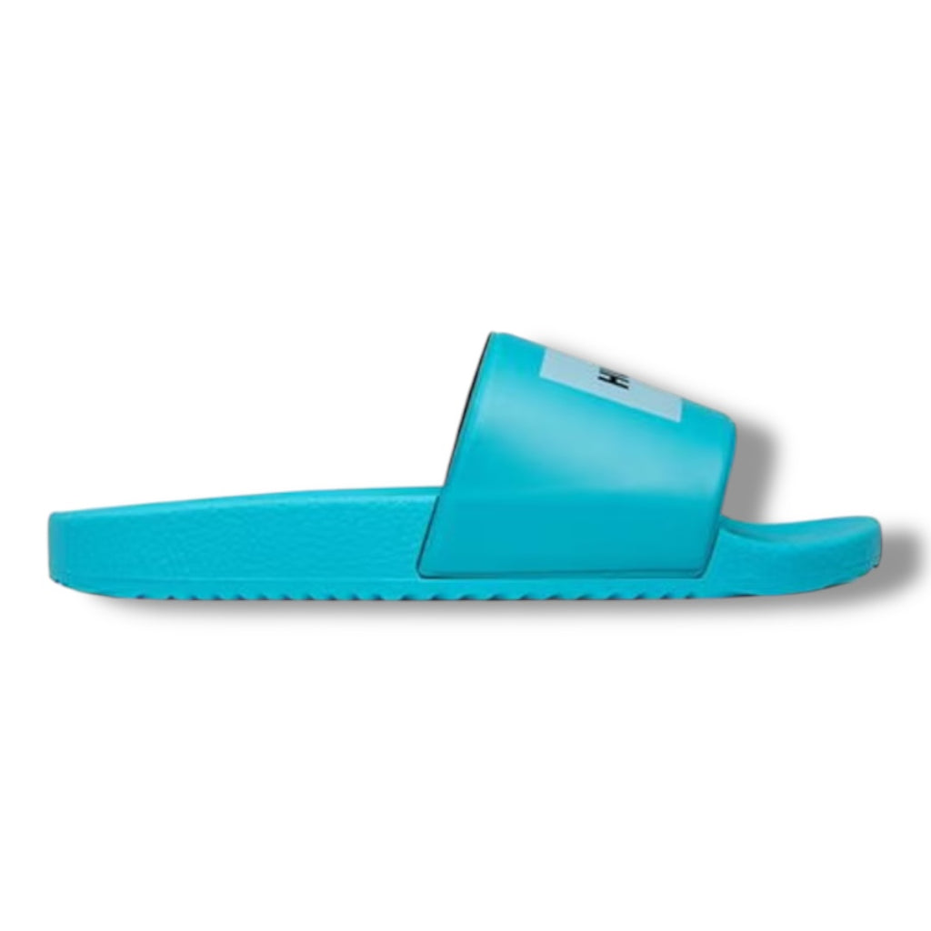 HUGO RED PATCH POOL SLIDERS BRIGHT BLUE