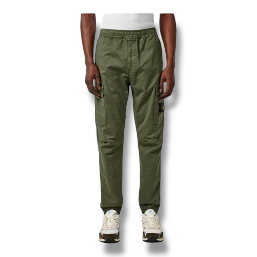 STONE ISLAND RASO CARGO PANTS KHAKI GREEN