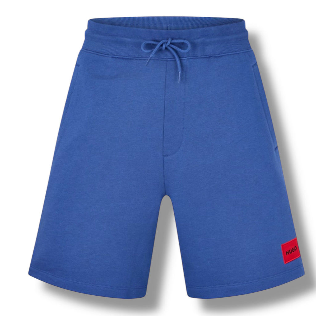 HUGO BOSS HUGO RED PATCH HOODIE & JERSEY SHORTS SET ROYAL BLUE