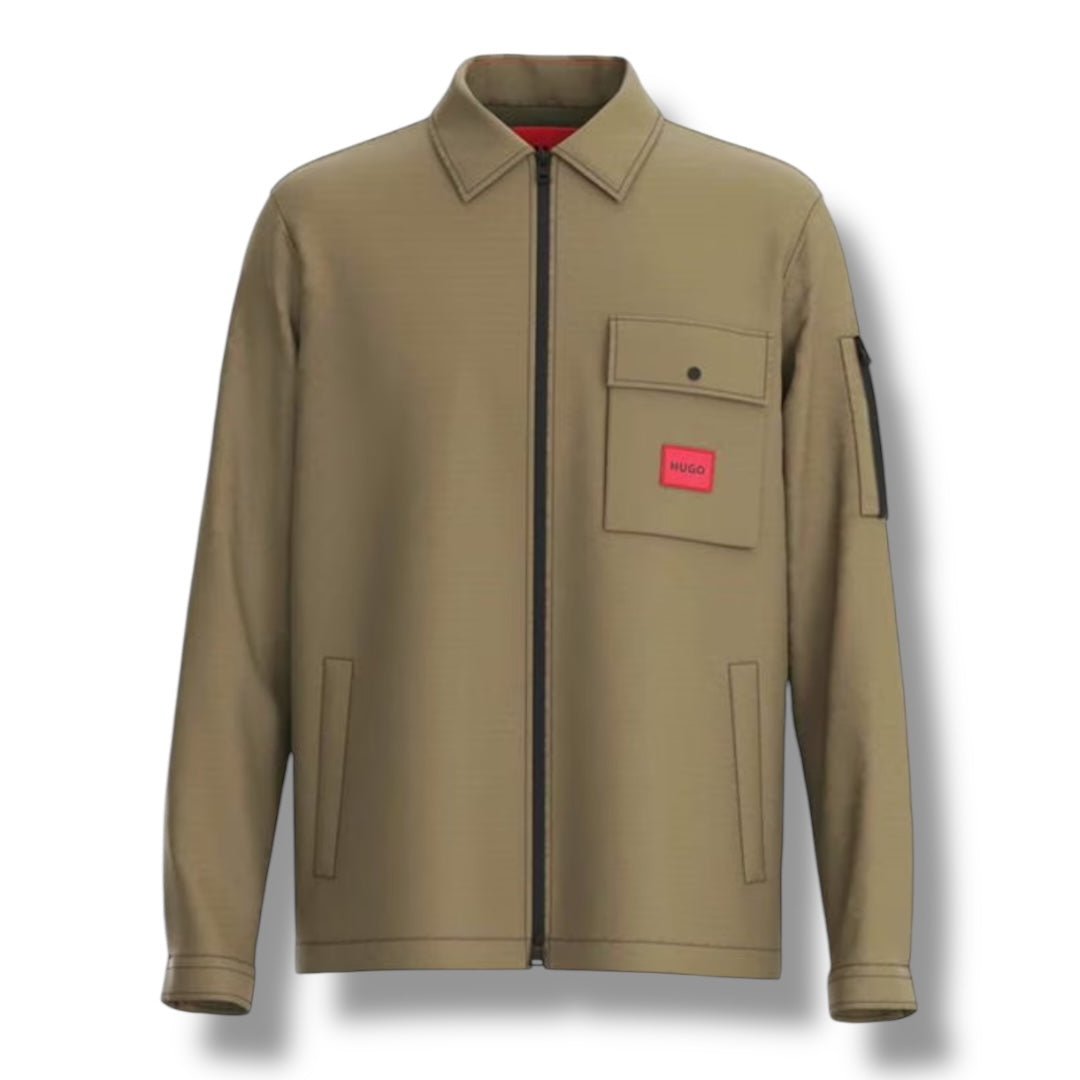 HUGO RED PATCH OVERSHIRT GREEN