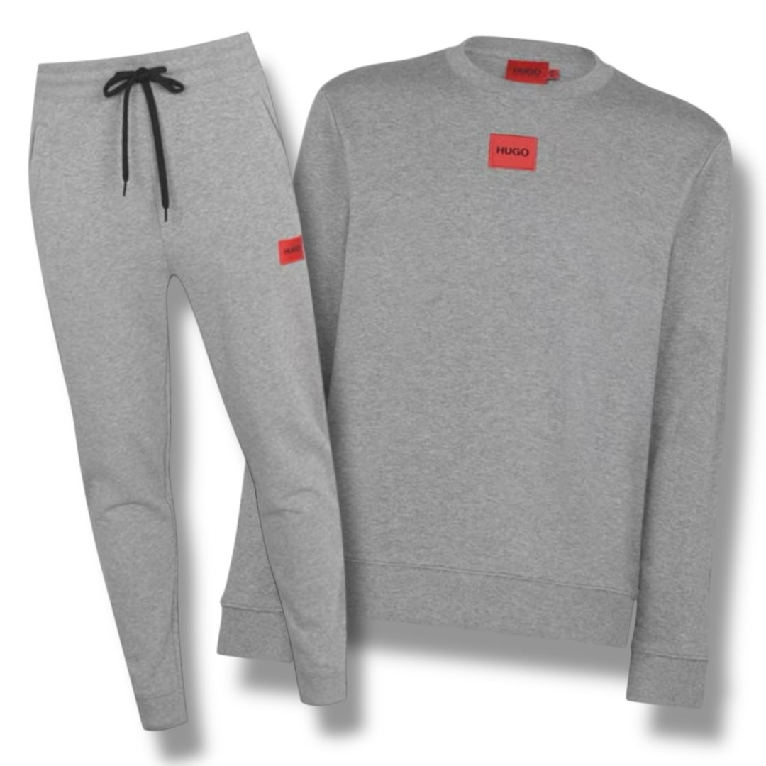 HUGO RED PATCH FULL TRACKSUIT GREY