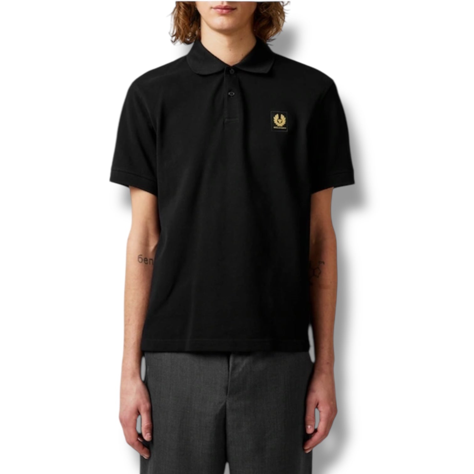 BELSTAFF PATCH LOGO POLO SHIRT BLACK