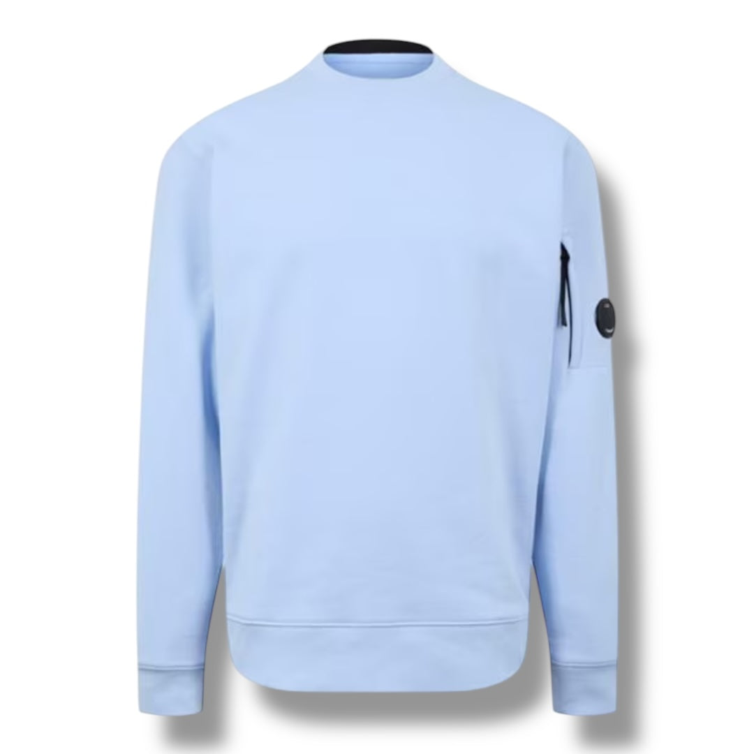 CP COMPANY LENS ARM CREWNECK SWEATSHIRT SKY BLUE